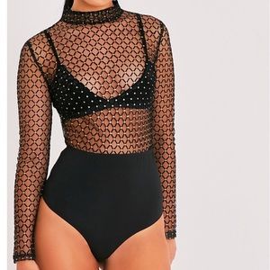Black sheer body suit !